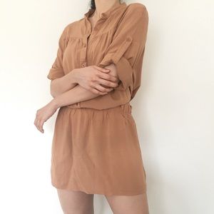 Neutral Minimal Buttoned Dress/Tunic